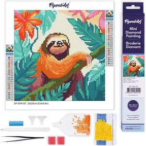 Figured'Art Mini Diamond Painting set Volwassenen 25x25 cm Tropische L...