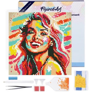 Figured'Art Mini Diamond Painting set Volwassenen 25x25 cm met lijst B... pas cher