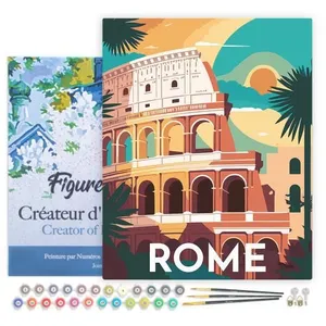 Figured'Art Schilderen op Nummer Volwassenen met lijst Reisposter Rome...