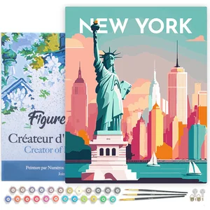 Figured'Art Schilderen op Nummer Volwassenen met lijst Reisposter New ...