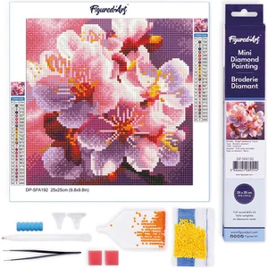 Figured'Art Mini Diamond Painting set Volwassenen 25x25 cm Kersenbloes...