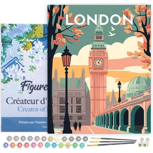 Figured'Art Schilderen op Nummer Volwassenen met lijst Reisposter Lond...