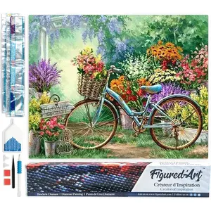 Figured'Art Diamond Painting set Volwassenen 40x50 cm Fietsen en bloem... pas cher