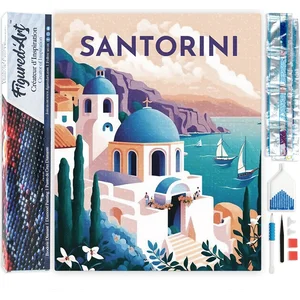 Figured'Art Diamond Painting set Volwassenen 40x50 cm Reisposter Santo... pas cher