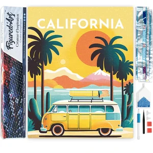 Figured'Art Diamond Painting set Volwassenen 40x50 cm Reisposter Calif...