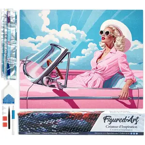 Figured'Art Diamond Painting set Volwassenen 40x50 cm Diva in een Roze...