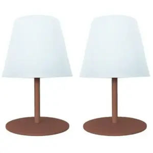 Comparateur de prix : Lumisky set de 2 lampes de table LED sans fil TWINS Terracota H16cm