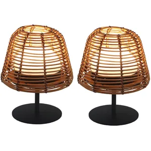 Comparateur de prix : Lumisky Set de 2 lampes de table LED sans fil TWINS Boheme H16cm Polyrotin