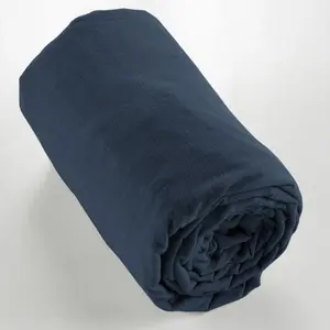 L'EFFET PAPILLON Drap housse flanelle 100% coton 90 x 190 cm CANDICE coloris Nuit pas cher