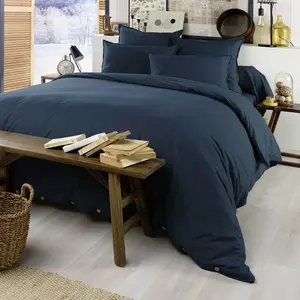 L'EFFET PAPILLON Housse de couette flanelle 100% coton 260 x 240 cm CANDICE coloris Nuit pas cher