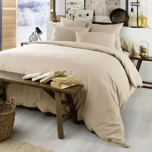 Housse De Rêve Housse De Couette 140x200 Flanelle De Coton Candice Sable pas cher