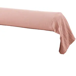 Taie de traversin - Gaze de Coton - Rose Pêche - 85 x 185 cm - Oeko-Tex - Lavable 60°C pas cher
