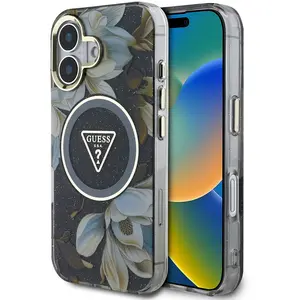 Guess Coque De Téléphone Iml Glitter Magnolia And Triangle Logo Magsaf... pas cher