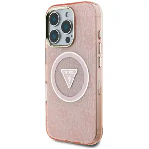 Guess Case IML Metal Glitter 4G Circle Triangle MagSafe for iPhone 16 ... pas cher