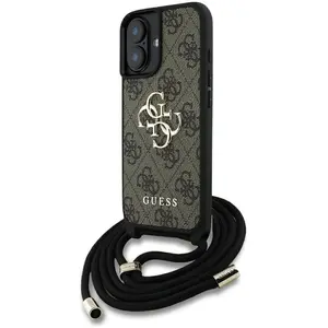 Comparateur de prix : Coque pour iPhone 16 Plus - Guess Hardcase 4G Big Logo avec dragonne (GUHCP16MP4GMGCRW) - Marron