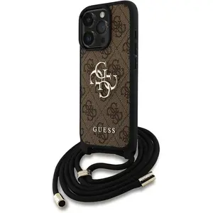Guess Hoesje Voor Iphone 16 Pro Max Cover 4G Groot Logo Krossbody pas cher