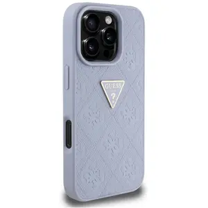 Guess Hardcase PU Grained Hot Stamp 4G Triangle Metal Case for iPhone ... pas cher