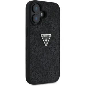 Guess Hardcase PU Grained Hot Stamp 4G Triangle Metal Case for iPhone ... pas cher