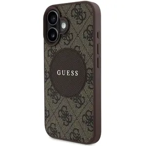 Guess Case 4G Circle Classic Logo MagSafe for iPhone 16 brown (Apple iPhone 16), Coque pour téléphone portable, Marron pas cher