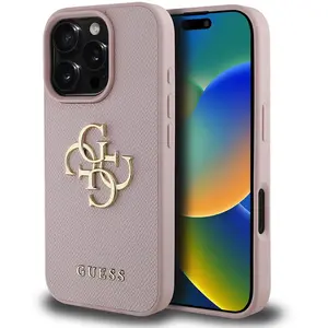 Guess Coque De Téléphone Pu Grained 4g Metal Logo Iphone 16 Pro pas cher