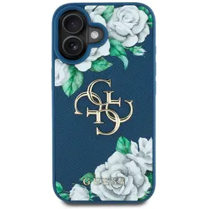 Guess Case Grined Roses Voor Iphone 16 4G Logo Hoge Bescherming pas cher