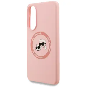 Karl Lagerfeld case for Samsung Galaxy S25 Edge MAGNETIC SILICONE DOUBLE HEADS pink (Samsung Galaxy S25 Edge), Coque pour téléphone portable, Pink pas cher