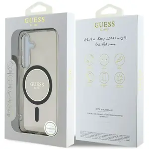 Guess Etui Glitter Circle Classic Logo MagSafe do Samsung Galaxy S25 c... pas cher