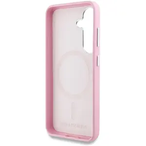Karl Lagerfeld Saffiano Full Wrapped Elongated Metal Logo MagSafe Case for Samsung Galaxy S25 - Pink (Samsung Galaxy S25), Coque pour téléphone portable, Pink pas cher