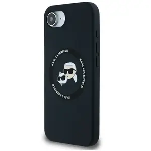 Karl Lagerfeld Back panel cover - Liquid Silicone K&CH Heads MagSafe Case for iPhone SE4 Dark Blue (Apple iPhone 16e), Coque pour téléphone portable, Noir pas cher
