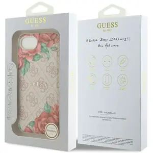 Guess Case Magnetic Voor Iphone 16E Voor Magsafe 4G Met Bloemenprint pas cher