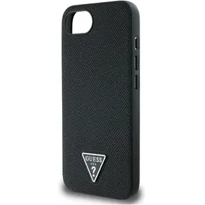 Guess - Grained PU Triangle Logo MagSafe (GUHMPSE4PGTSPSK) - iPhone 16e - Black (Apple iPhone 16e), Coque pour téléphone portable, Noir pas cher
