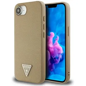 Guess - Grained PU Triangle Logo MagSafe (GUHMPSE4PGTSPSW) - iPhone 16e - Brown (Apple iPhone 16e), Coque pour téléphone portable, Marron pas cher