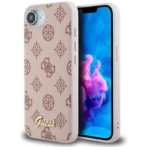 Guess Case Peony Script Logo MagSafe for iPhone 16e brown (Apple iPhon... pas cher