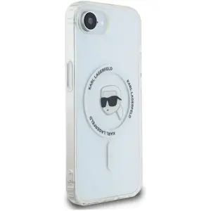 Comparateur de prix : Karl Lagerfeld Case IML Metal Karl Head MagSafe for iPhone 16e white (Apple iPhone 16e), Coque pour téléphone portable, Blanc