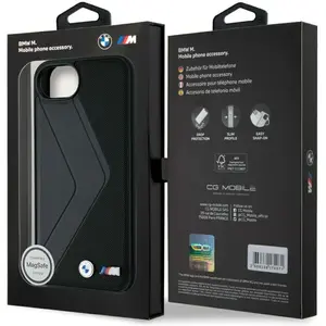 BMW Case Oversized Stripes MagSafe for iPhone 16e black (Apple iPhone 16e), Coque pour téléphone portable, Noir pas cher