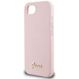 Guess - Silicone Script Metal Logo (GUHMPSE4SMBSLP) - iPhone 16e - Pin... pas cher