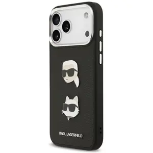 Karl Lagerfeld FW Grained Karl & Choupette Heads Pins & Logo case for ... pas cher