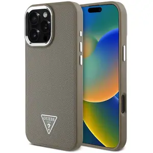 Guess Coque De Téléphone Pu Grained Triangle Logo Iphone 16 Pro Max pas cher