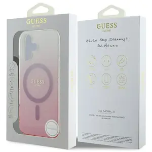 Guess MagSafe IML Glitter Gradient Case voor de iPhone 16 - Pink pas cher