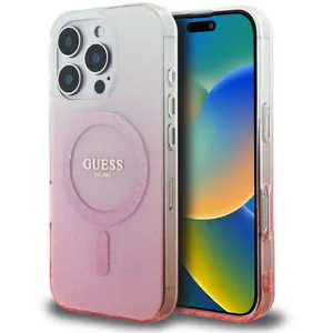 Comparateur de prix : Guess MagSafe IML Glitter Gradient Case voor de iPhone 16 Pro Max - Pink