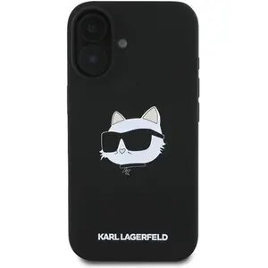 Karl Lagerfeld Backcase hoesje geschikt voor iPhone 16 - Effen Zwart -... pas cher