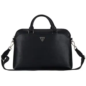 Guess PU Grained Triangle Logo Laptoptas voor 13/14/15 inch - Zwart pas cher
