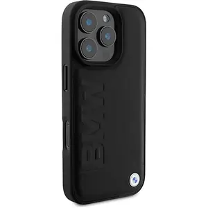 BMW Backcase hoesje geschikt voor iPhone 16 Pro Max - Effen Zwart - Leer pas cher