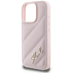 Karl Lagerfeld Backcase hoesje geschikt voor iPhone 16 Pro - Effen Roz... pas cher