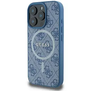 Guess GUHMP16LG4GFRB iPhone 16 Pro 6,3" blauw/blauw hardcase 4G Ring C... pas cher