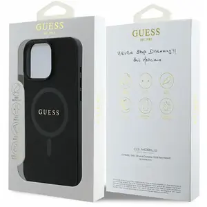 Guess GUHMP16LPSAHMK iPhone 16 Pro 6.3" zwart/zwarte hardcase Saffiano Classic Logo MagSafeVendu parcdiscount