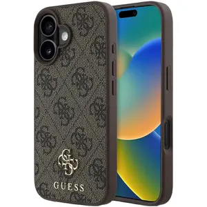 Guess iPhone 16 Backcover hoesje Magsafe PU 4G - Bruin pas cher