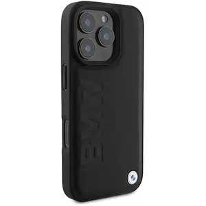 BMW Leather Hot Stamp Serie - Leren Hoesje - iPhone 16 Pro Max - Zwart pas cher