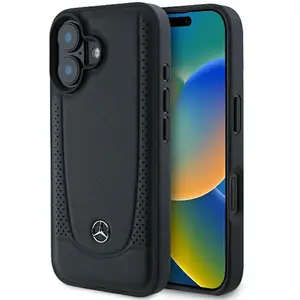 Mercedes-Benz Backcase hoesje geschikt voor iPhone 16 - Effen Zwart - ... pas cher