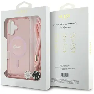 Comparateur de prix : Coque pour iPhone 16 - Guess IML Crossbody Cord Cord Script MagSafe (G...